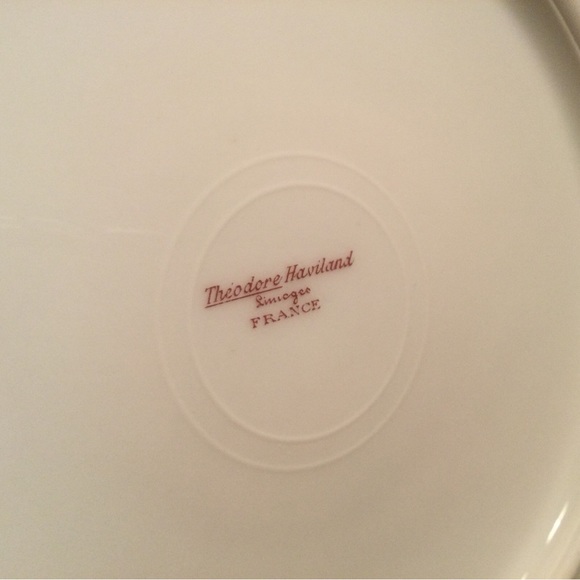 Theodore Haviland Luncheon Plate Limoges Geometric & Roses Border Schleiger 346 - Picture 3 of 5